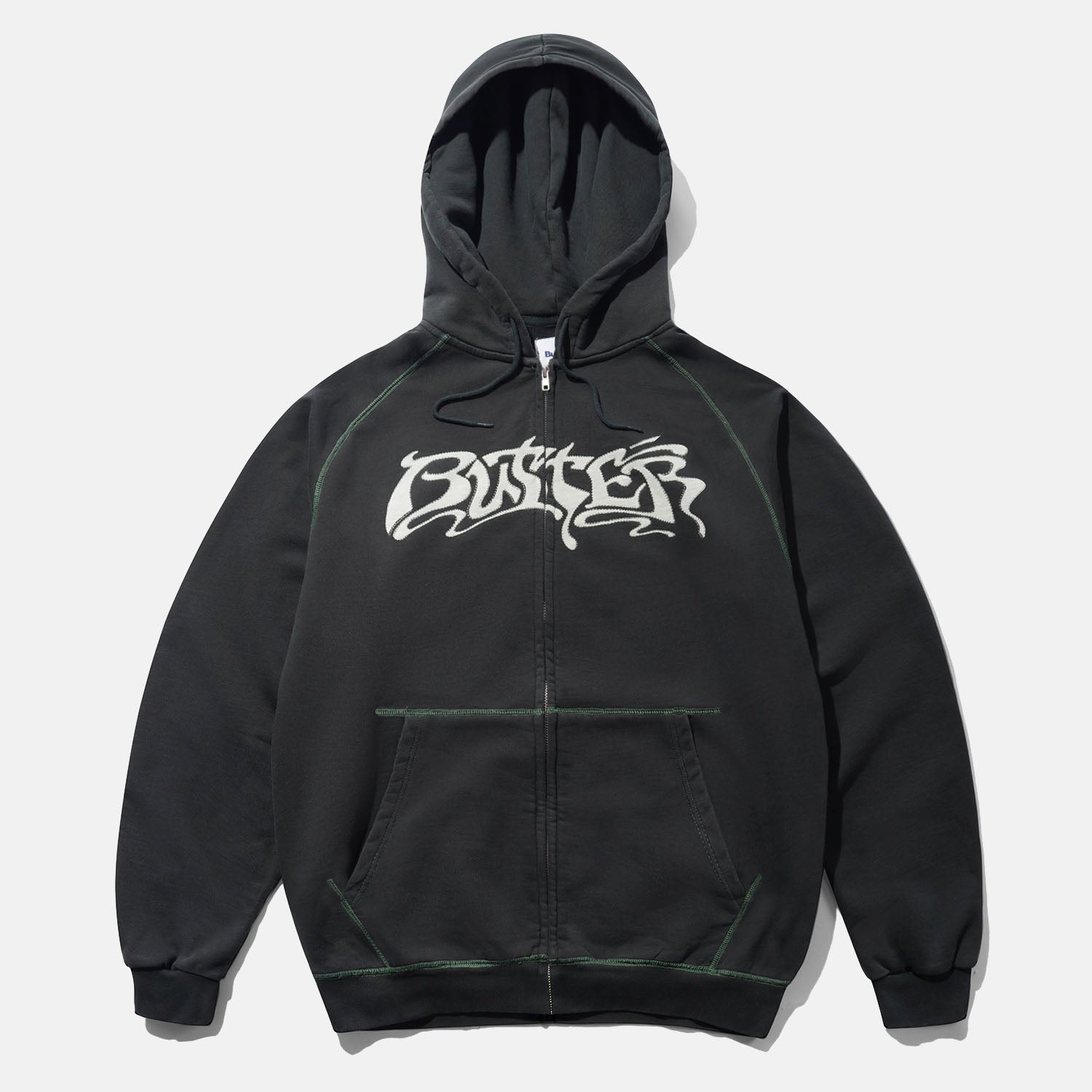 Butter Goods - Drummer Zip Hooded Sweatshirt - Washed Black