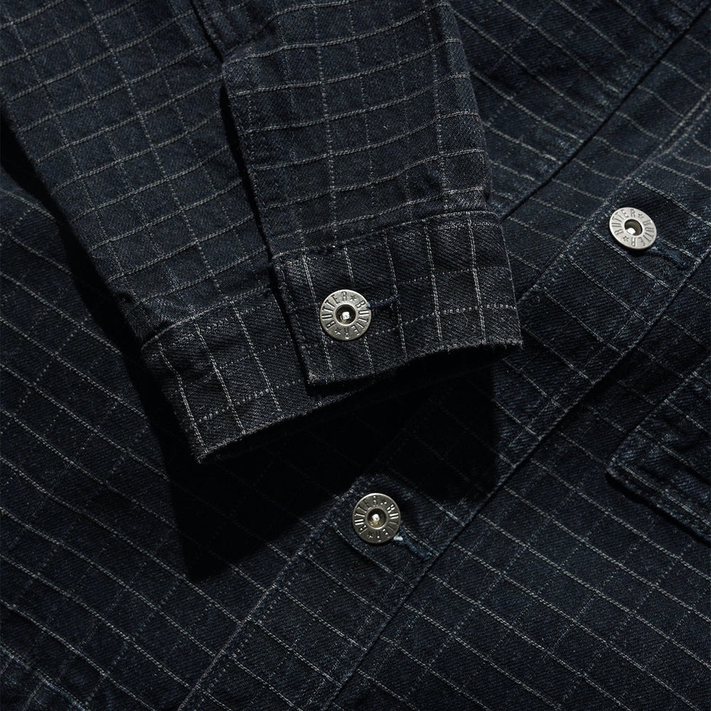 Butter Goods - Grid Denim Jacket - Overdye Black