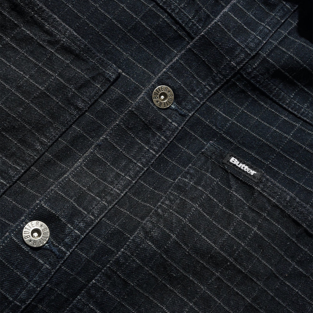 Butter Goods - Grid Denim Jacket - Overdye Black