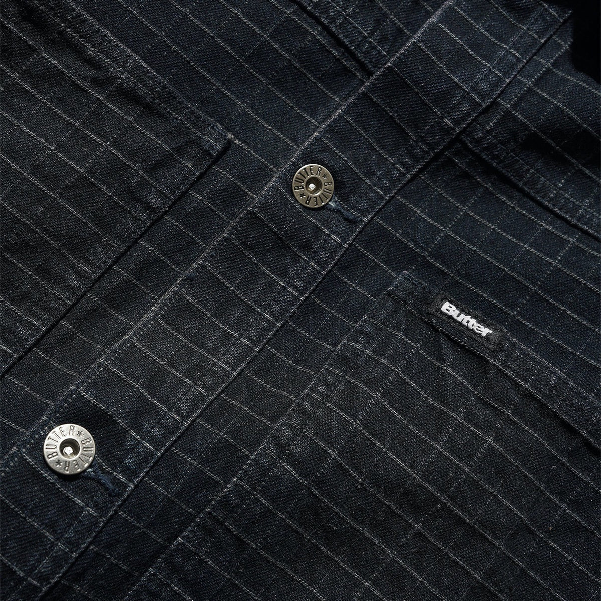 Butter Goods - Grid Denim Jacket - Overdye Black
