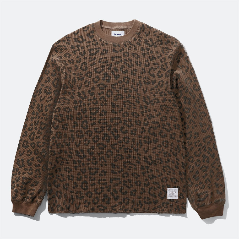 Butter Goods -  Waffle Longsleeve T-Shirt - Leopard