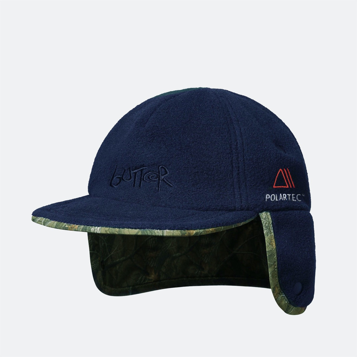 Butter Goods - Polartec Reversible Trapper Cap - Forest Camo / Navy