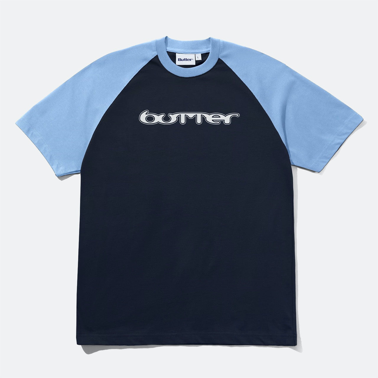 Butter Goods - Witness Raglan T-Shirt - Sky / Navy