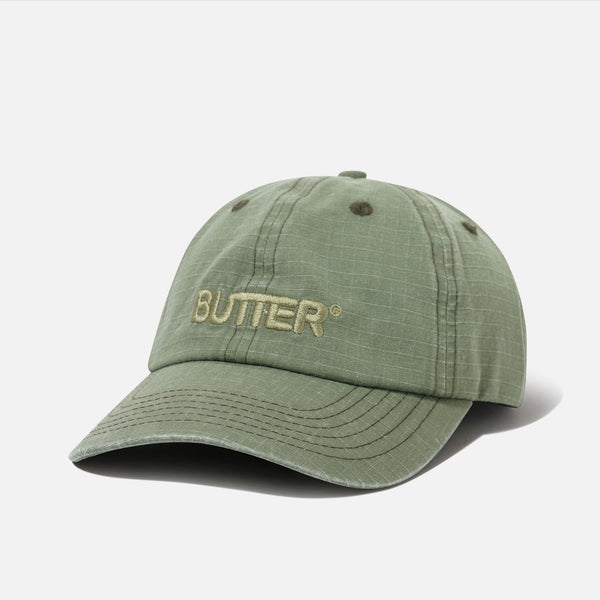 Butter Goods - Ripstop Rounded Logo Cap - Washed Army