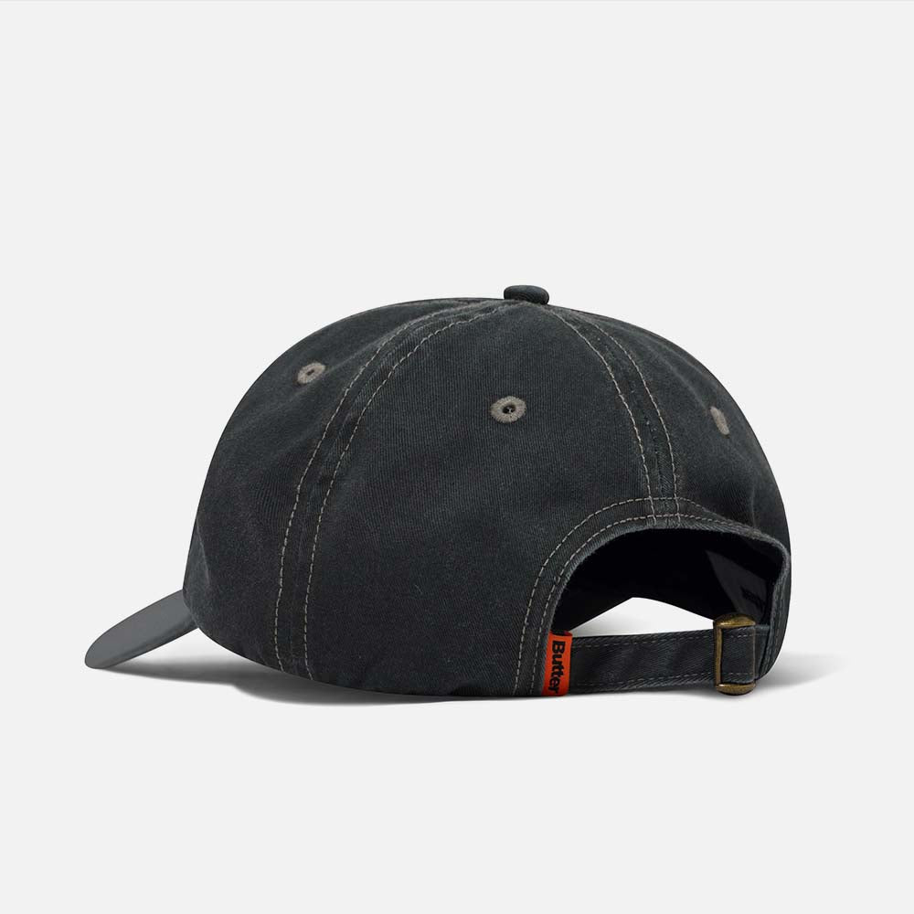 Butter Goods - Rounded Logo 6 Panel Cap - Washed Black
