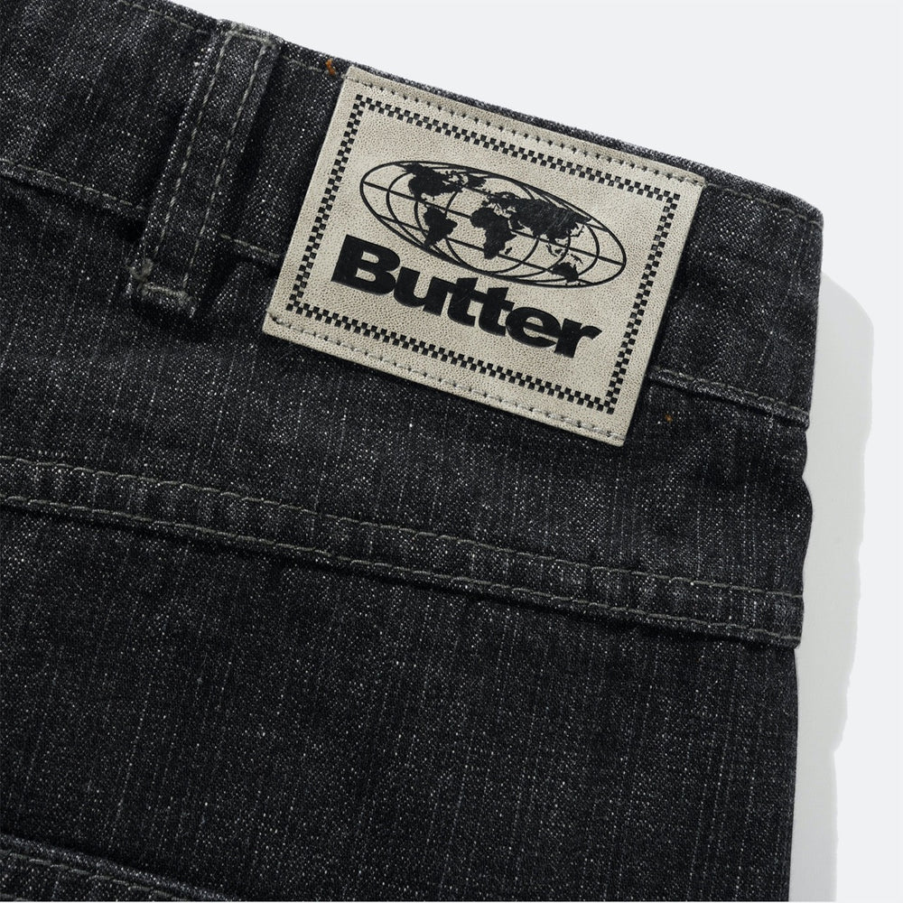 Butter Goods - Scorpion Stitch Denim Shorts - Slub Black
