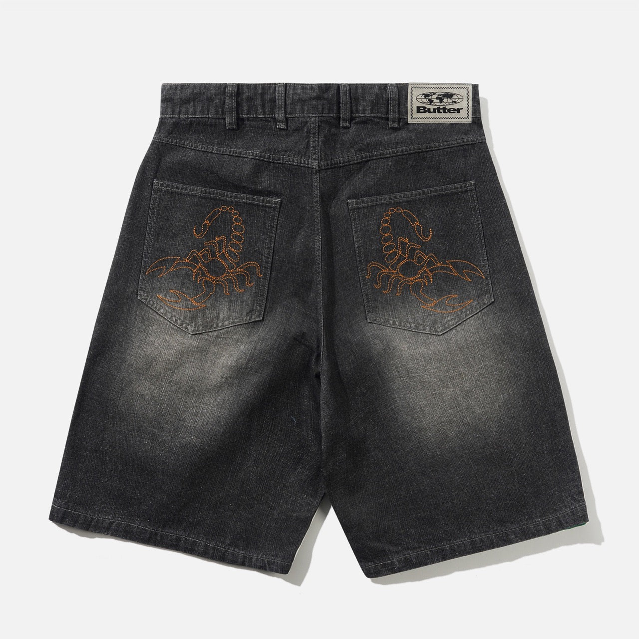 Butter Goods - Scorpion Stitch Denim Shorts - Slub Black
