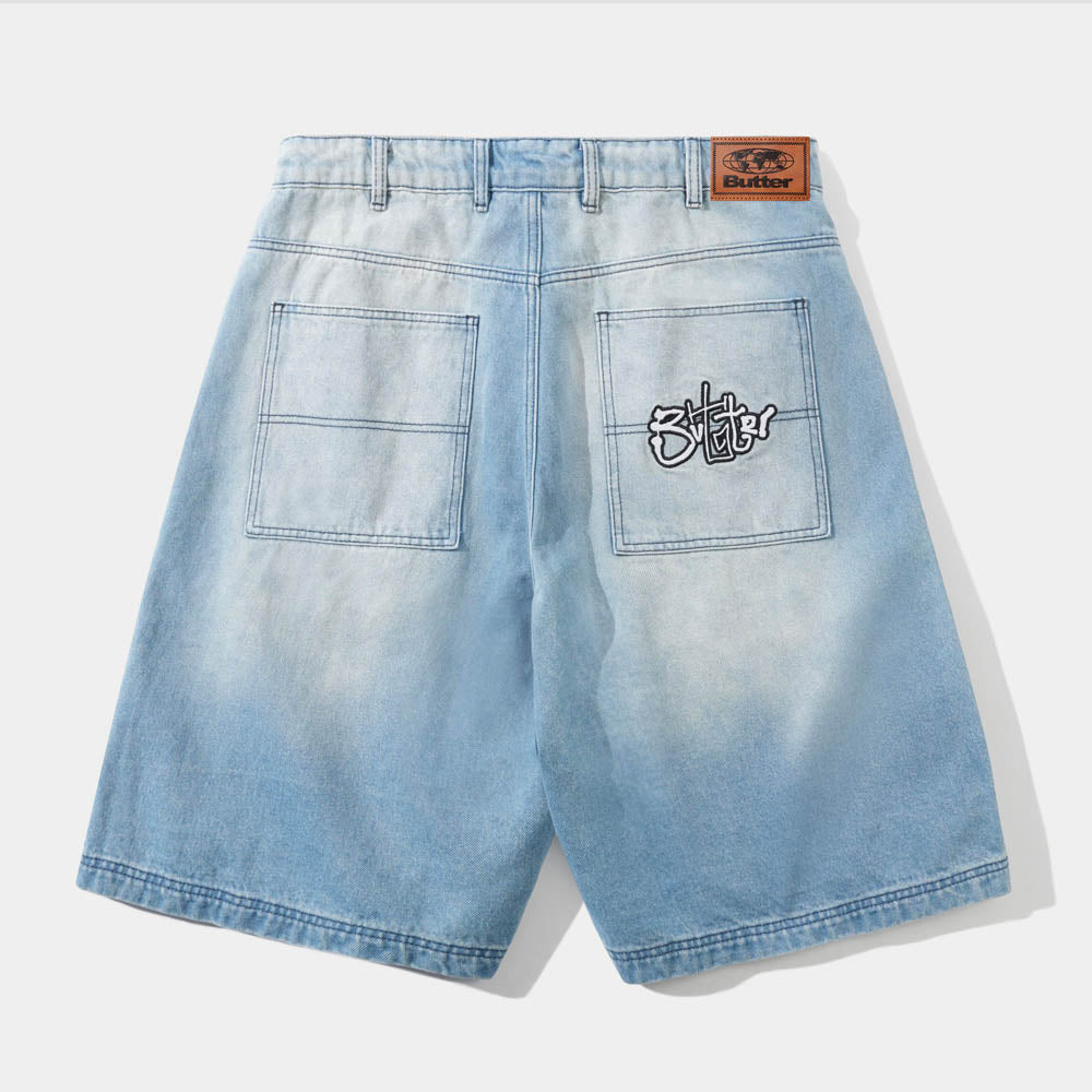 Butter Goods - Scribble Denim Shorts - Faded Light Blue