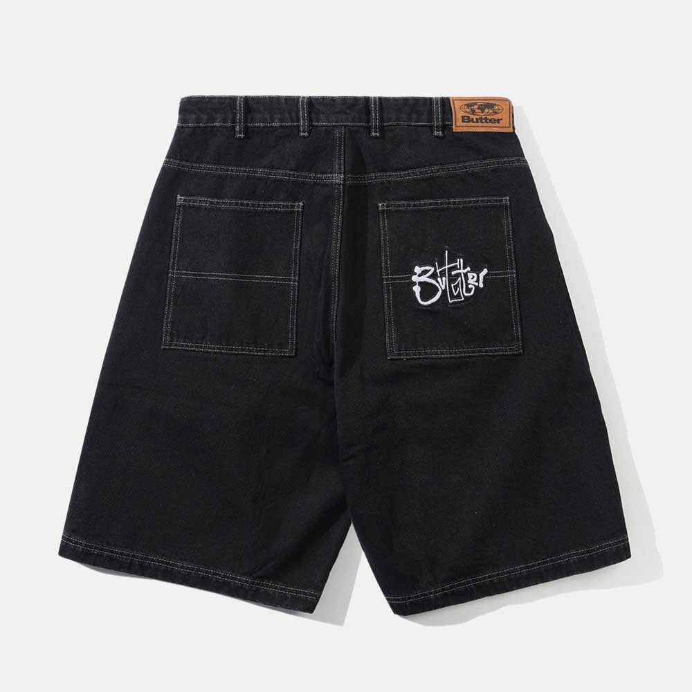 Butter Goods - Scribble Denim Shorts - Washed Black