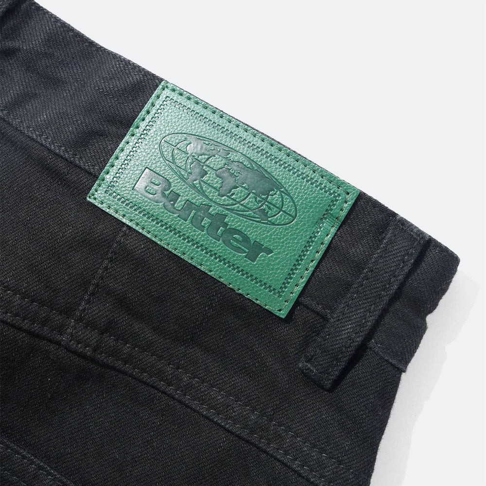 Butter Goods - Wide Cut Selvedge Denim Jeans - Flat Black