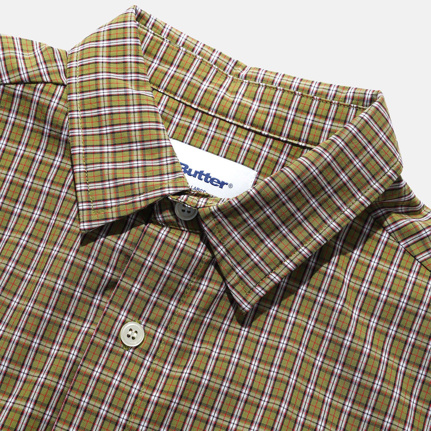 Butter Goods - Equipment Short Sleeve Shirt - Lime / Red