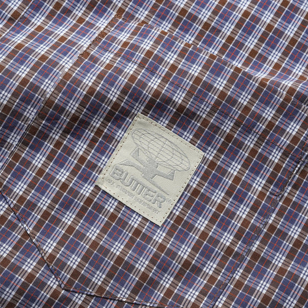 Butter Goods - Equipment Short Sleeve Shirt - Navy / Brown
