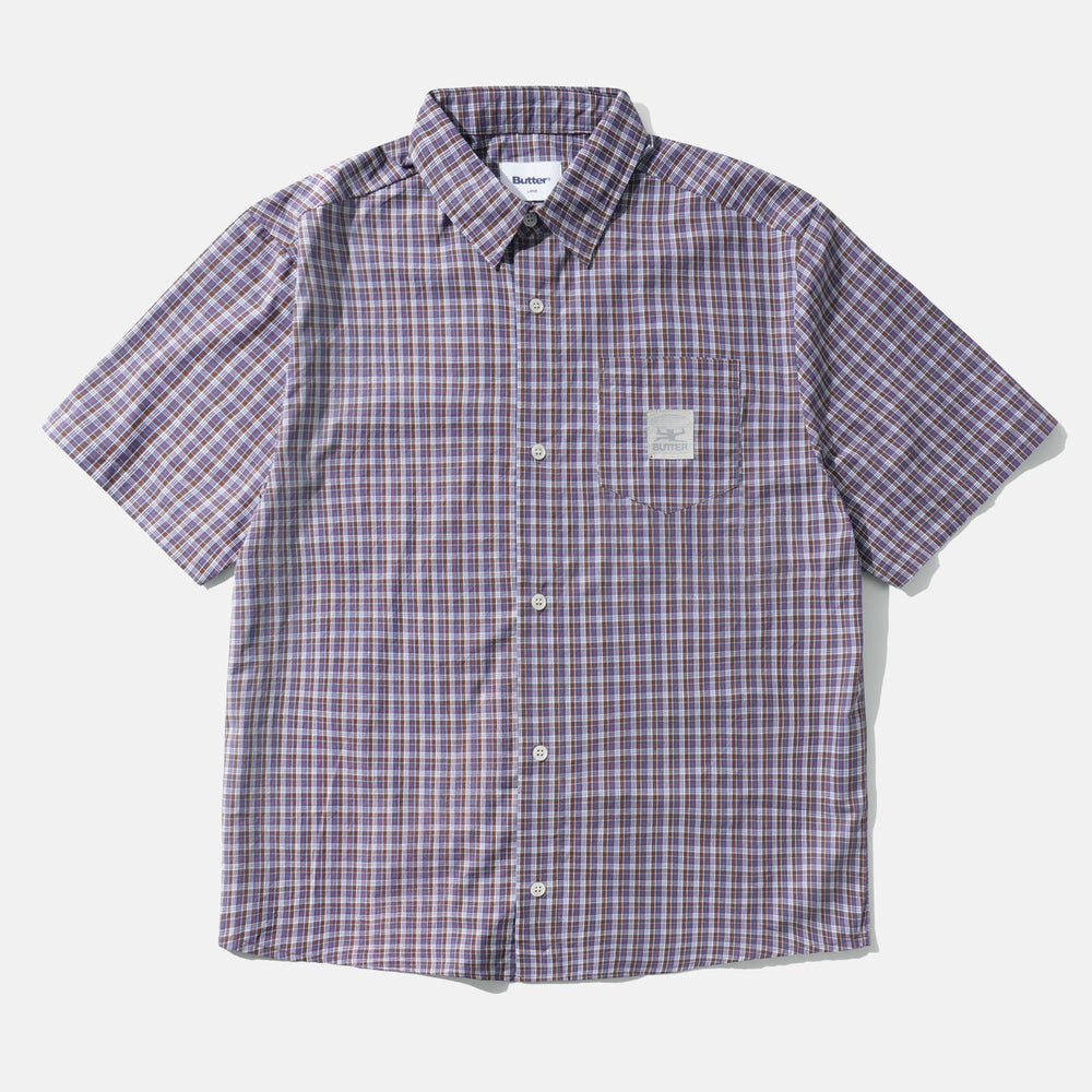 Butter Goods - Equipment Short Sleeve Shirt - Navy / Brown