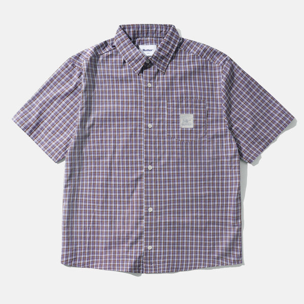 Butter Goods - Equipment Short Sleeve Shirt - Navy / Brown
