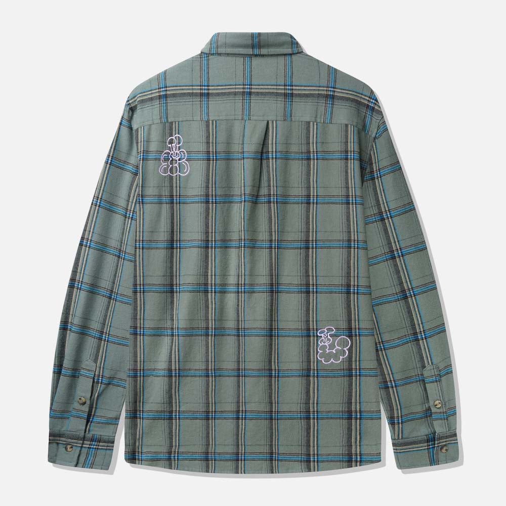 Butter Goods - Bugs Flannel Longsleeve Shirt - Sage