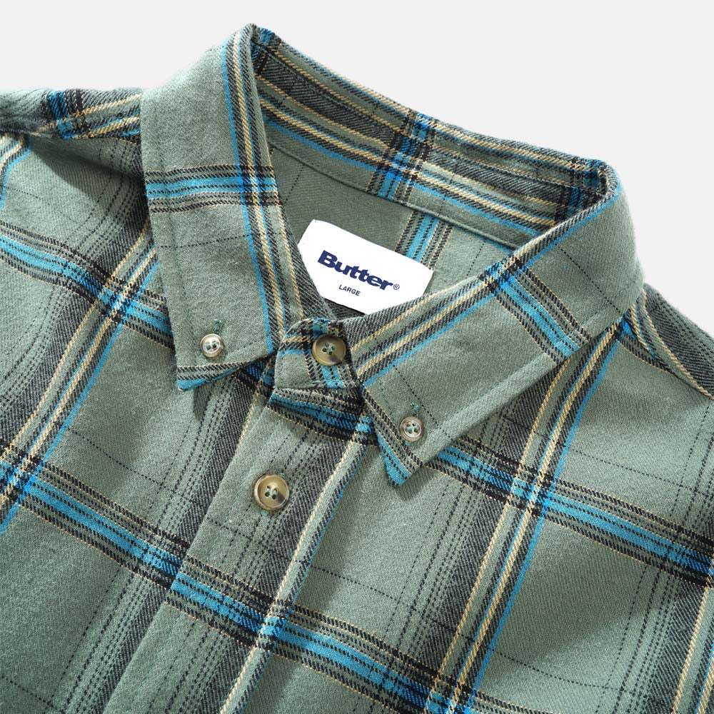 Butter Goods - Bugs Flannel Longsleeve Shirt - Sage