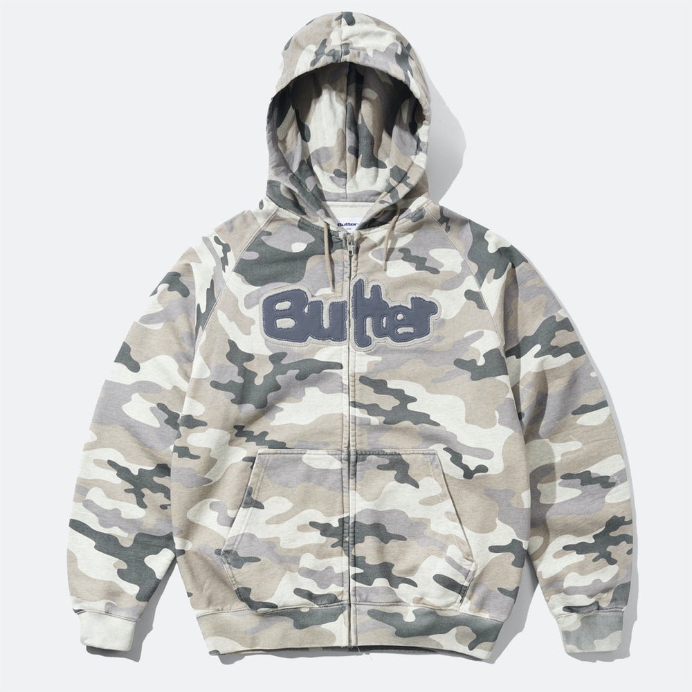 Butter Goods - Stretch Zip-Thru Hood - Snow Camo