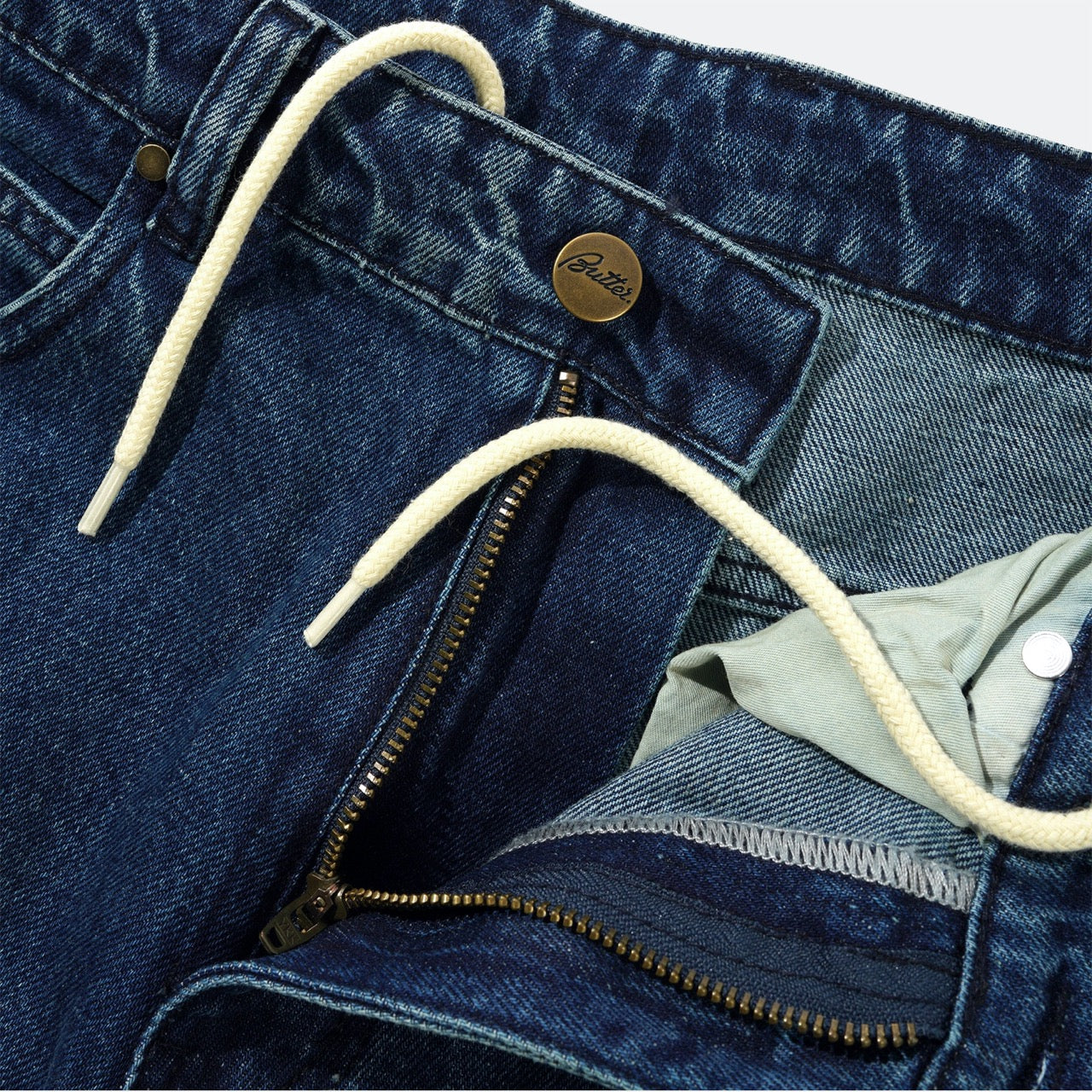 Butter Goods - Straight Leg Denim Jeans - Distressed Indigo