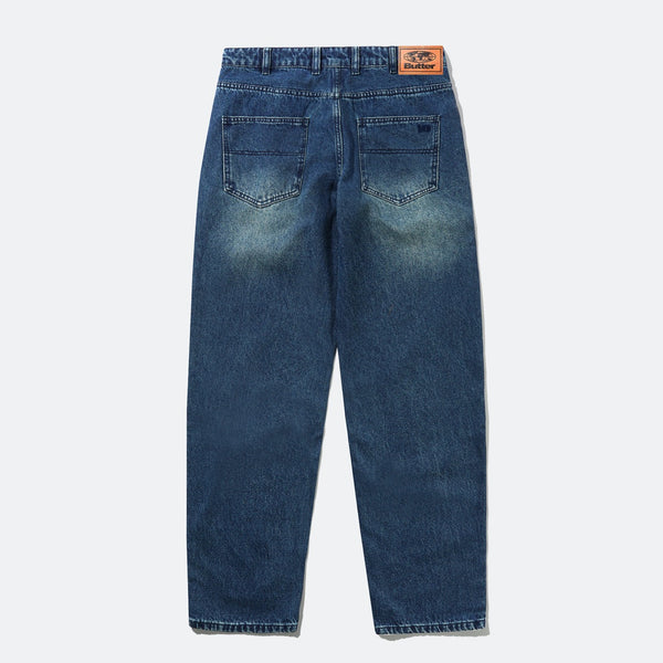 Butter Goods - Straight Leg Denim Jeans - Distressed Indigo