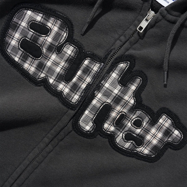 Butter Goods - Stretch Zip-Thru Hood - Washed Black