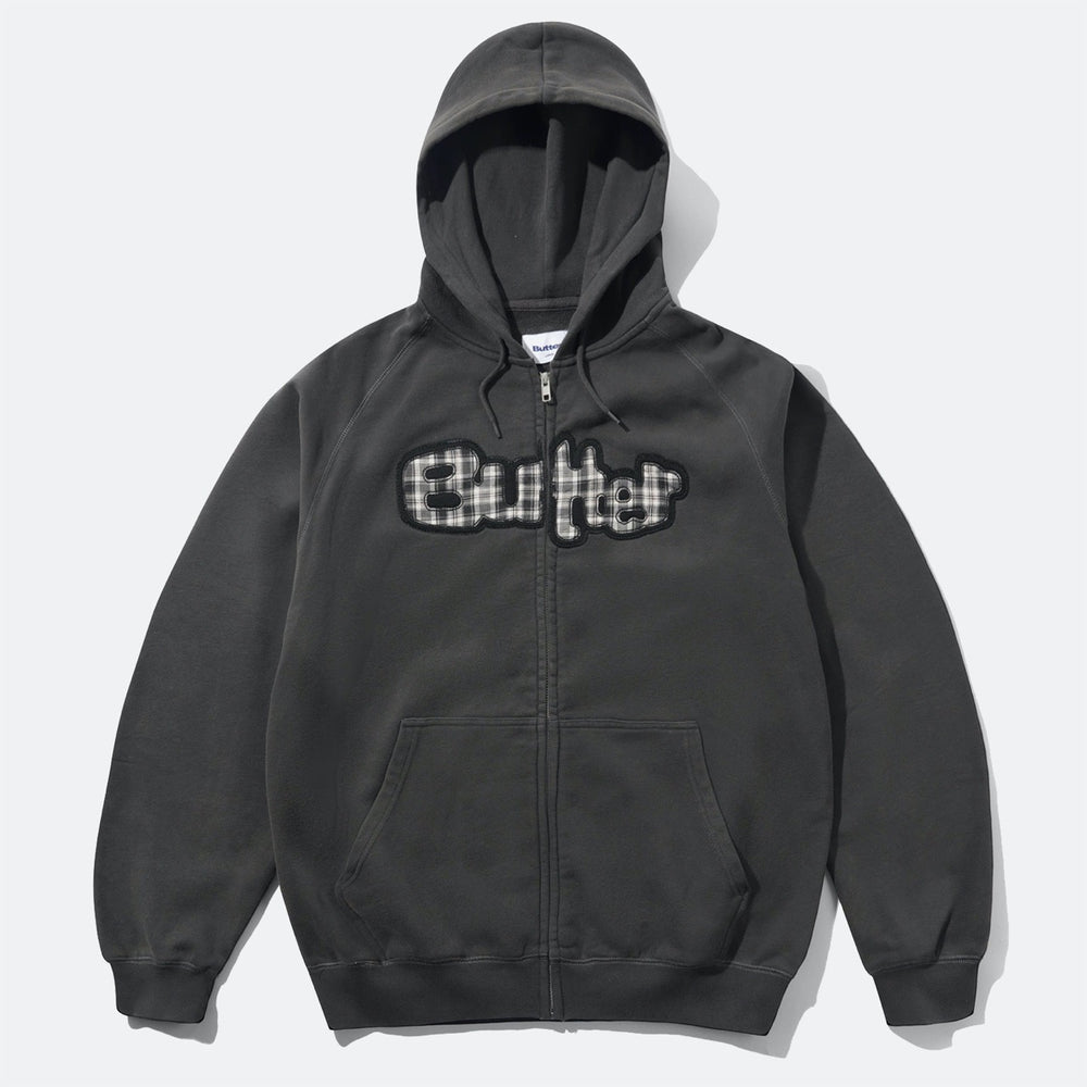 Butter Goods - Stretch Zip-Thru Hood - Washed Black