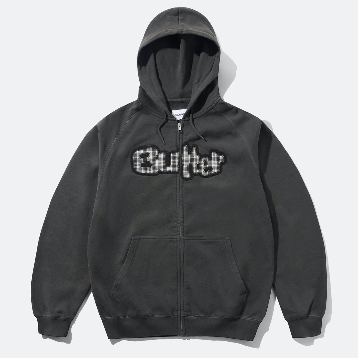 Butter Goods - Stretch Zip-Thru Hood - Washed Black