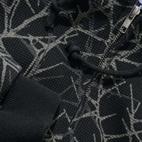 Butter Goods - Waffle Thorn Zip-Thru Hooded Sweatshirt - Black