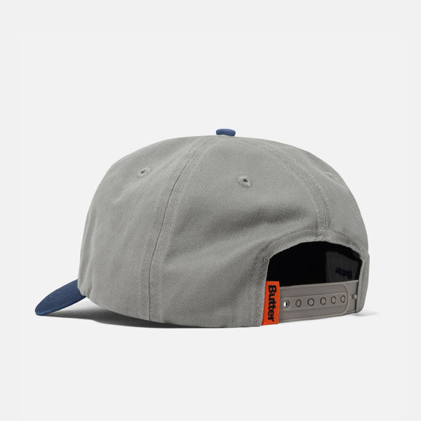Butter Goods - Tide 5 Panel Snapback Cap - Washed Grey / Navy