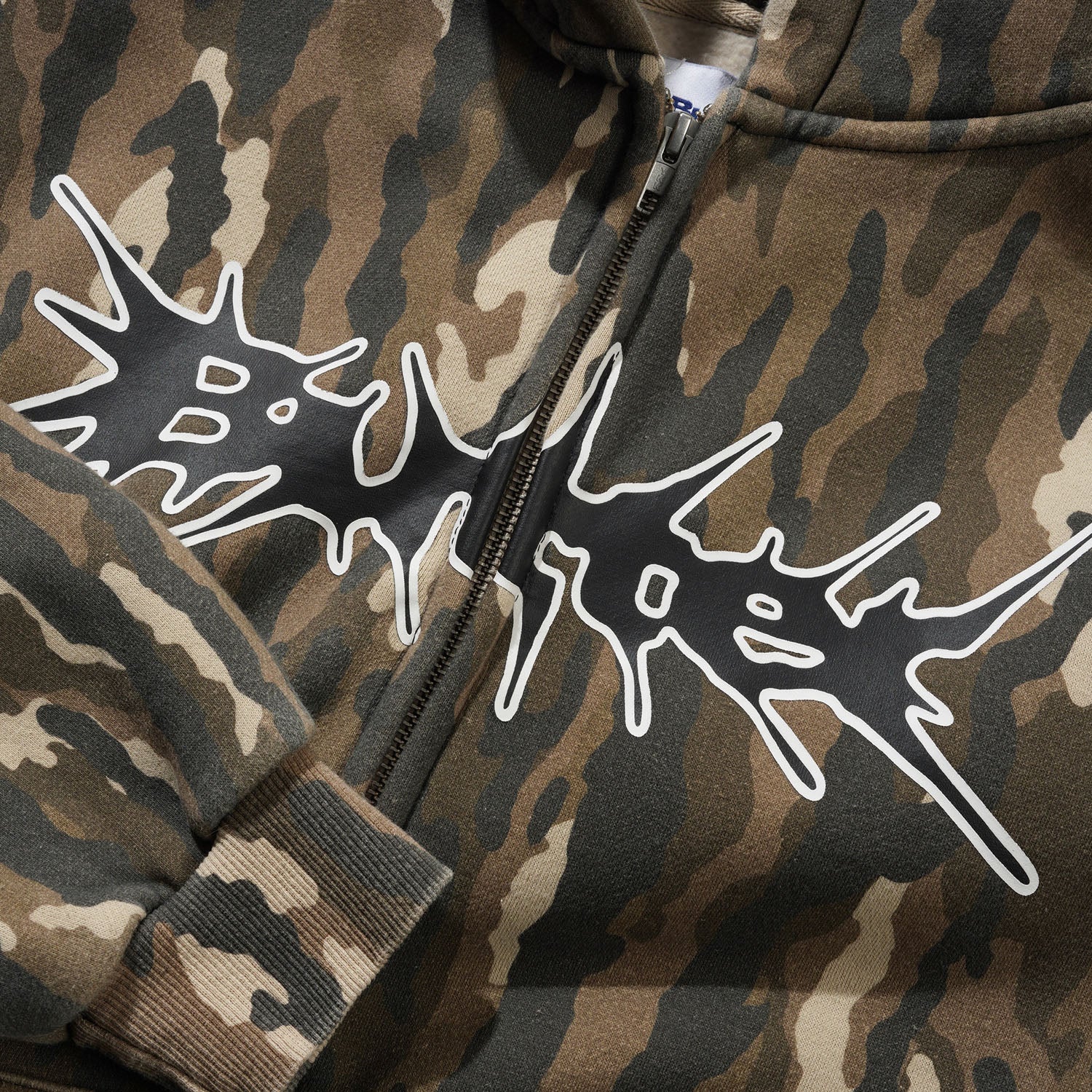 Butter Goods - Nail Logo Zip Hooded Sweatshirt - Frog Camo