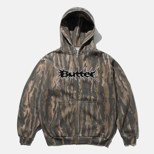 Butter Goods - Nail Logo Zip Hooded Sweatshirt - Frog Camo
