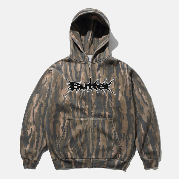 Butter Goods - Nail Logo Zip Hooded Sweatshirt - Frog Camo