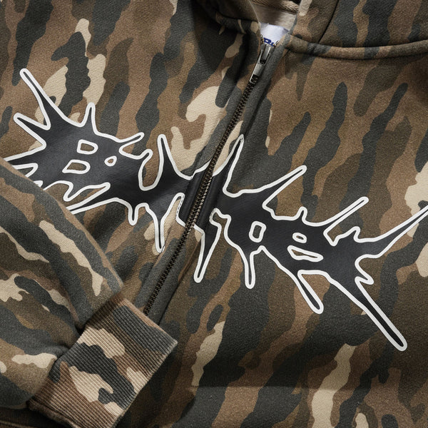 Butter Goods - Nail Logo Zip Hooded Sweatshirt - Frog Camo