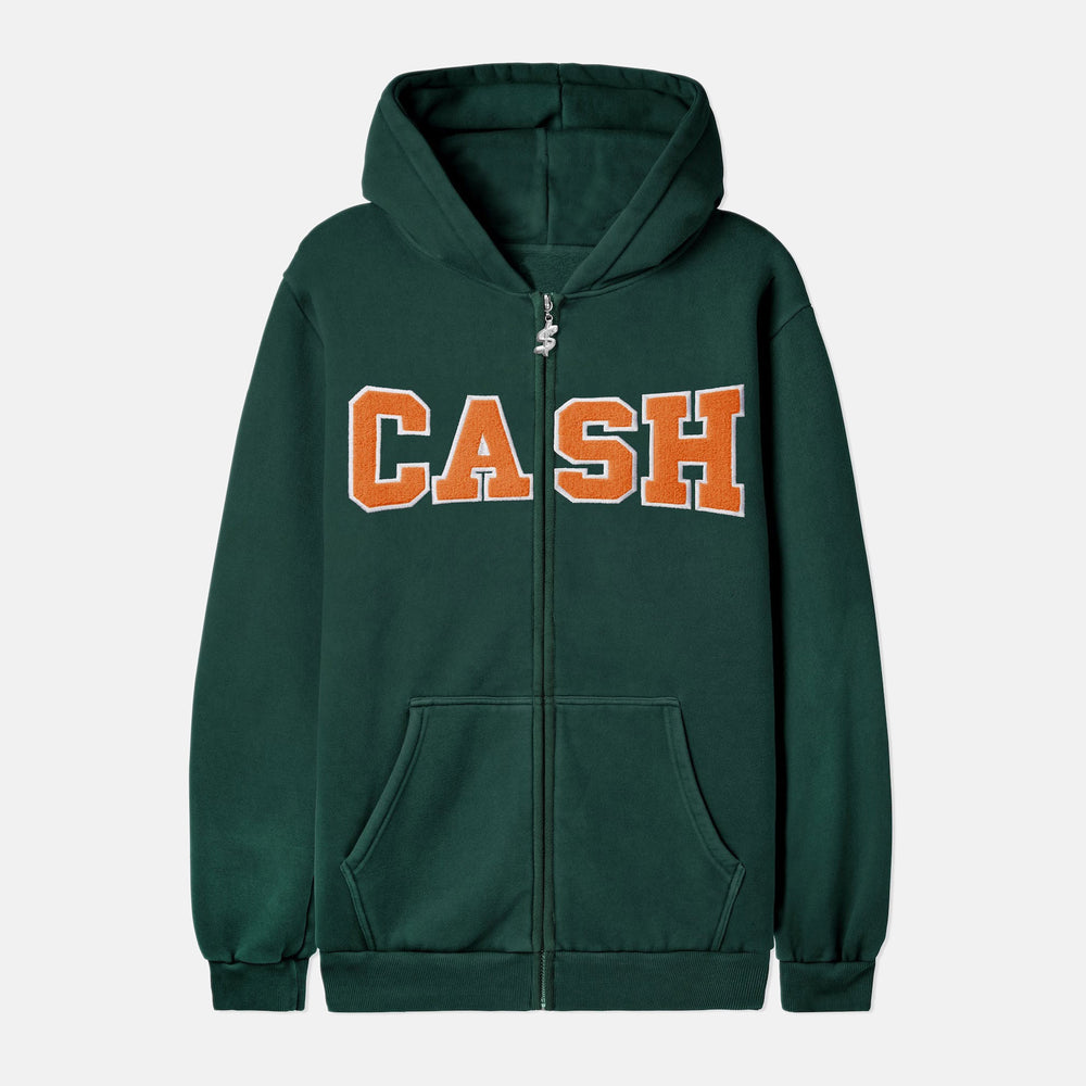 Cash Only - Campus Zip-Thru Hooded Sweatshirt - Forest