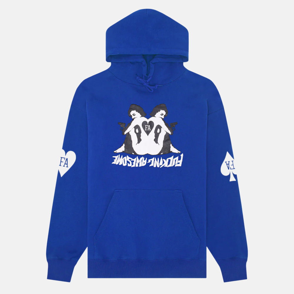 Fucking Awesome Cards Pullover Hooded Sweatshirt Royal Blue