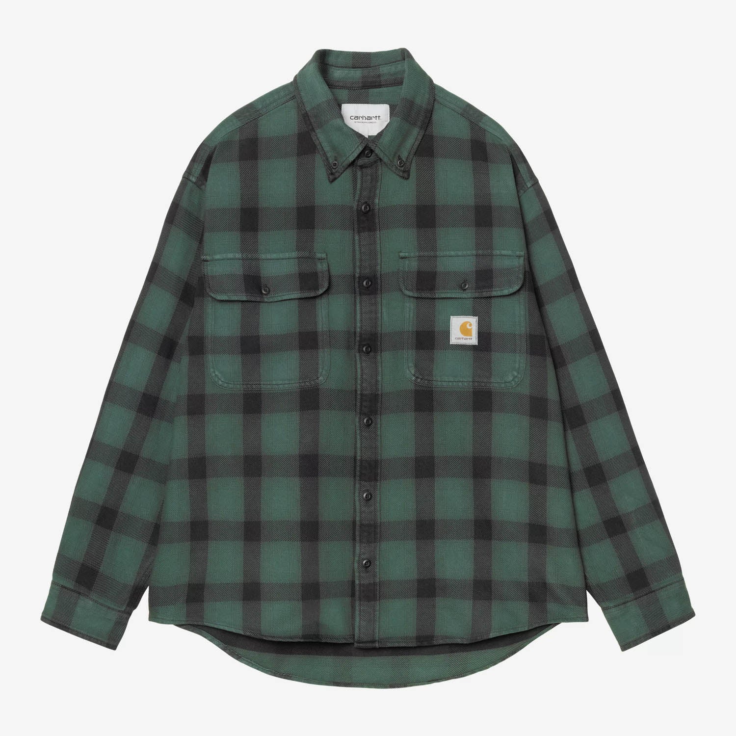 Carhartt WIP - Edmands Check Longsleeve Shirt - Natural / Kale Green