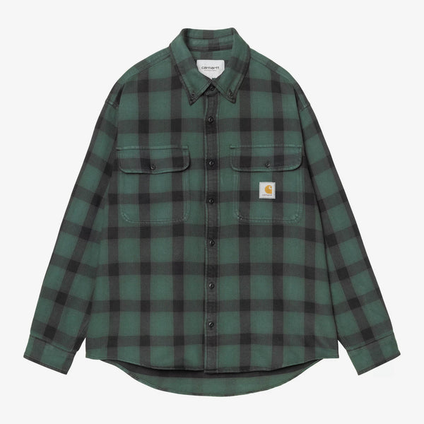 Carhartt WIP - Edmands Check Longsleeve Shirt - Natural / Kale Green