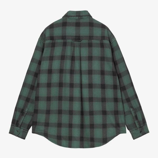 Carhartt WIP - Edmands Check Longsleeve Shirt - Natural / Kale Green