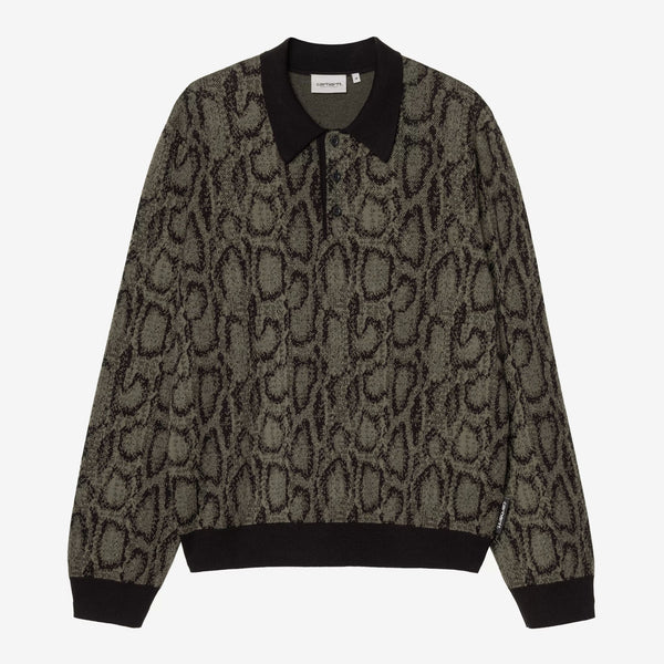 Carhartt WIP - Snake Camo Polo Knit - Leaf