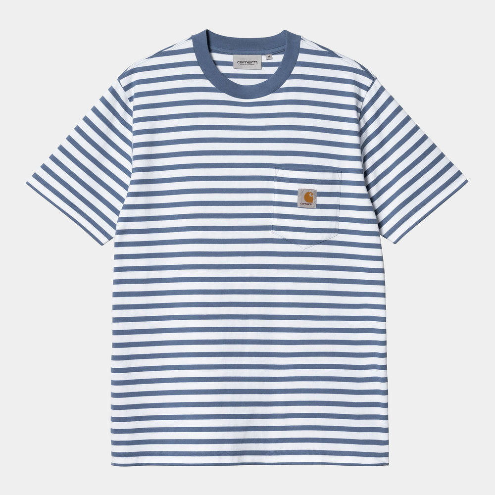 Carhartt WIP - Seidler Stripe Pocket T-Shirt - Sorrent / White