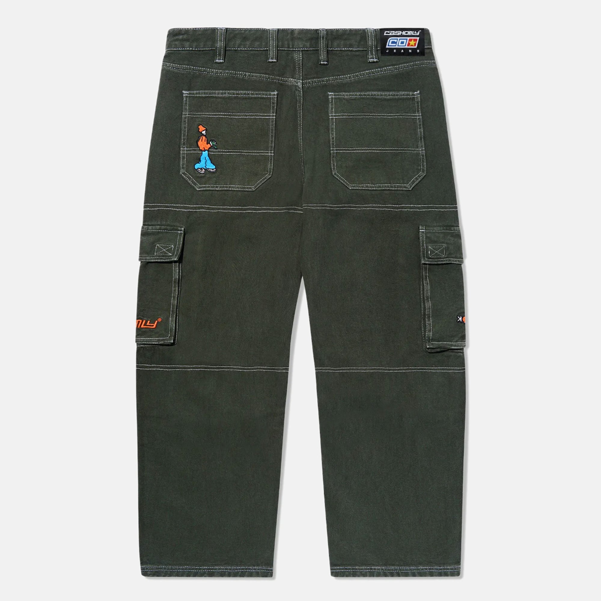 Cash Only - Aleka Denim Cargo Jeans - Washed Army