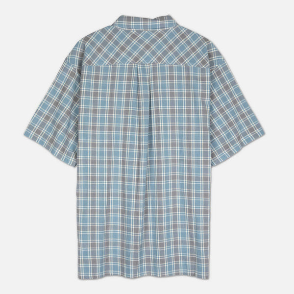 Santa Cruz - Mini Hand Checked Short Sleeve Shirt - Dusty Blue