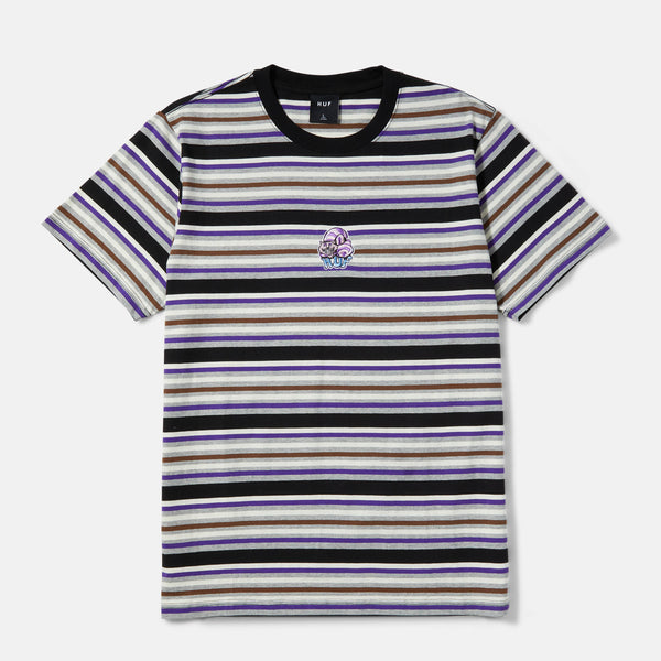 Huf - Cheshire Stripe Knit T-Shirt - Black / Multi