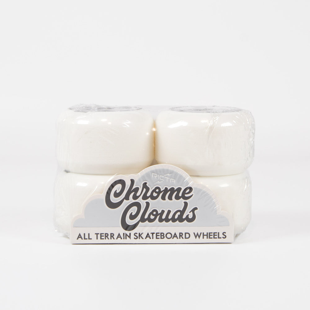Ricta Wheels - 54mm (92a) Chrome Clouds Skateboard Wheels - White / Black