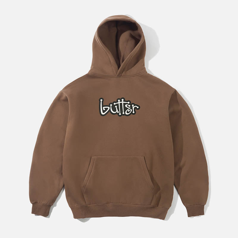 Butter Goods - Connection Pullover Hooded Sweatshirt - Washed Brown