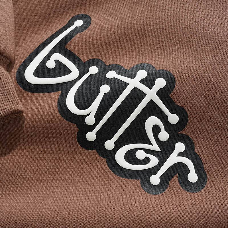 Butter Goods - Connection Pullover Hooded Sweatshirt - Washed Brown