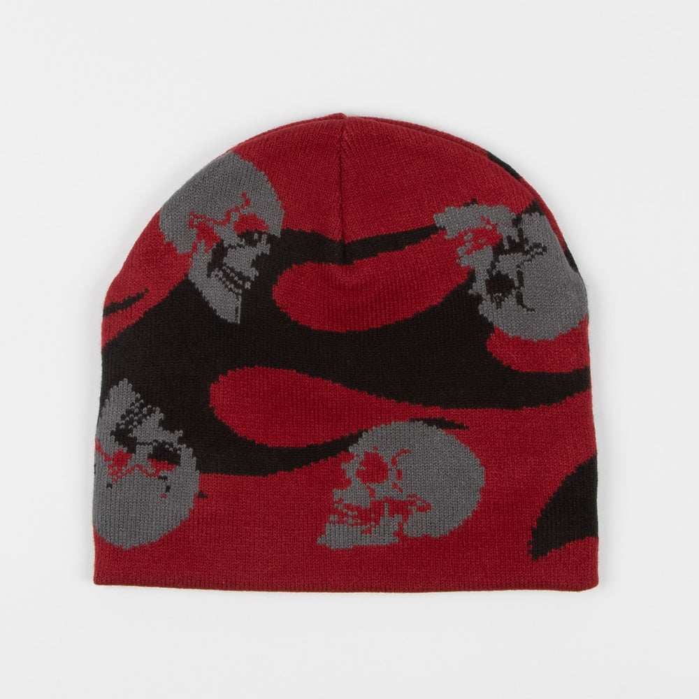 Creature Skateboards - Spiral Skull Beanie - Maroon / Black