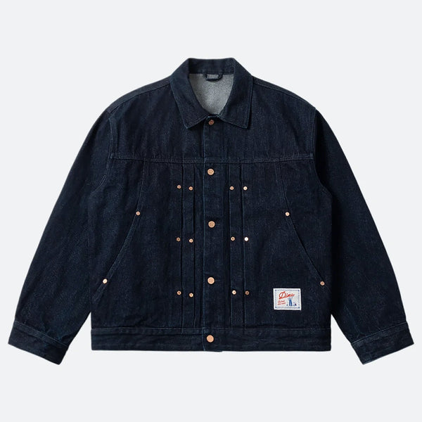 Dime MTL - Pleated Denim Jacket - Indigo