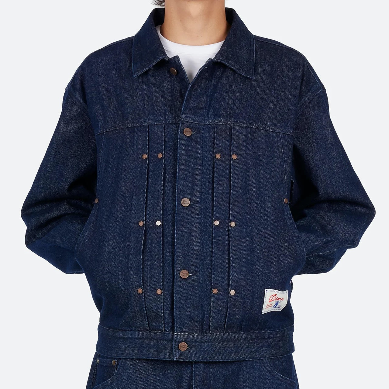 Dime MTL - Pleated Denim Jacket - Indigo
