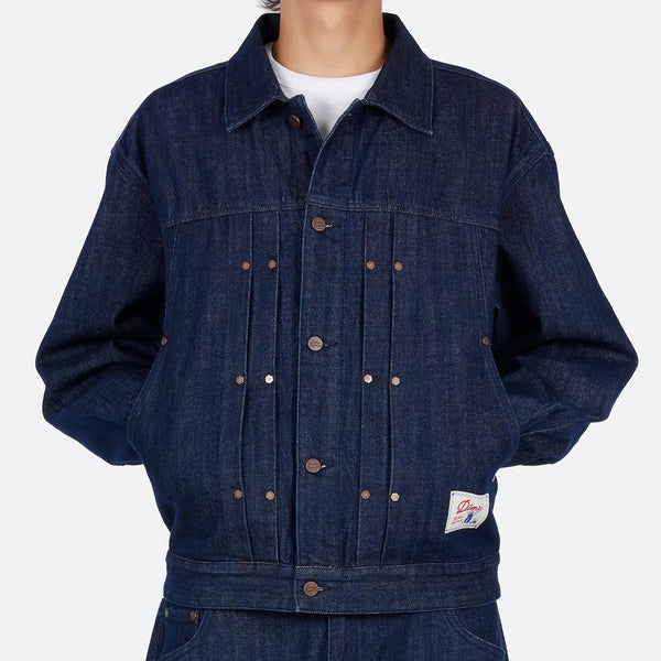 Dime MTL - Pleated Denim Jacket - Indigo