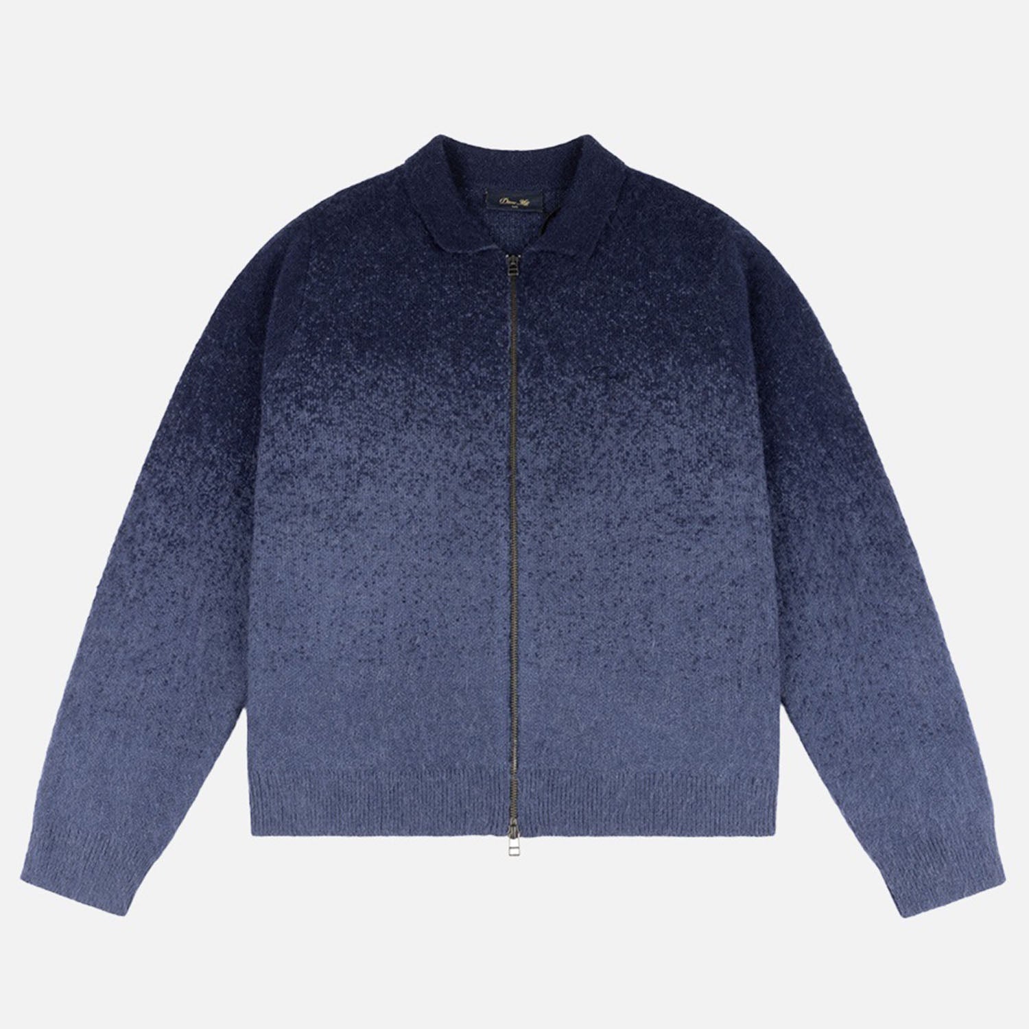 Dime MTL - Mohair Double Zip Knitted Cardigan - Midnight Blue